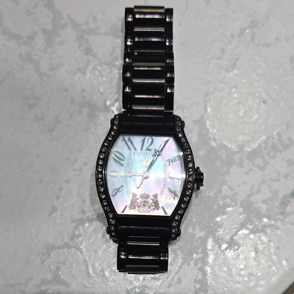 Juicy Couture Black Watch with Mother-of-Pearl Dial